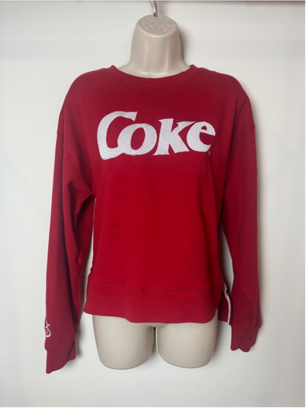 Coca Cola Sweatshirt Embroidered Red Logo Activewear Streetwear Large